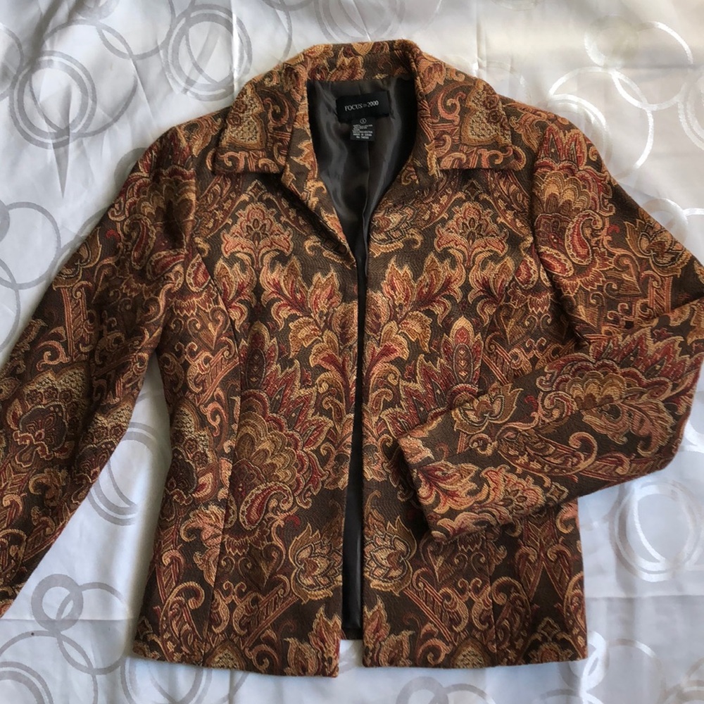 Vintage 70’s Style Carpet Wallpaper Print Blazer